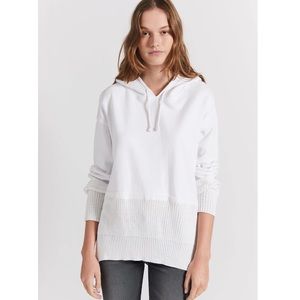 current elliott | the mine hoodie sugar white knit dropped shoulder xs